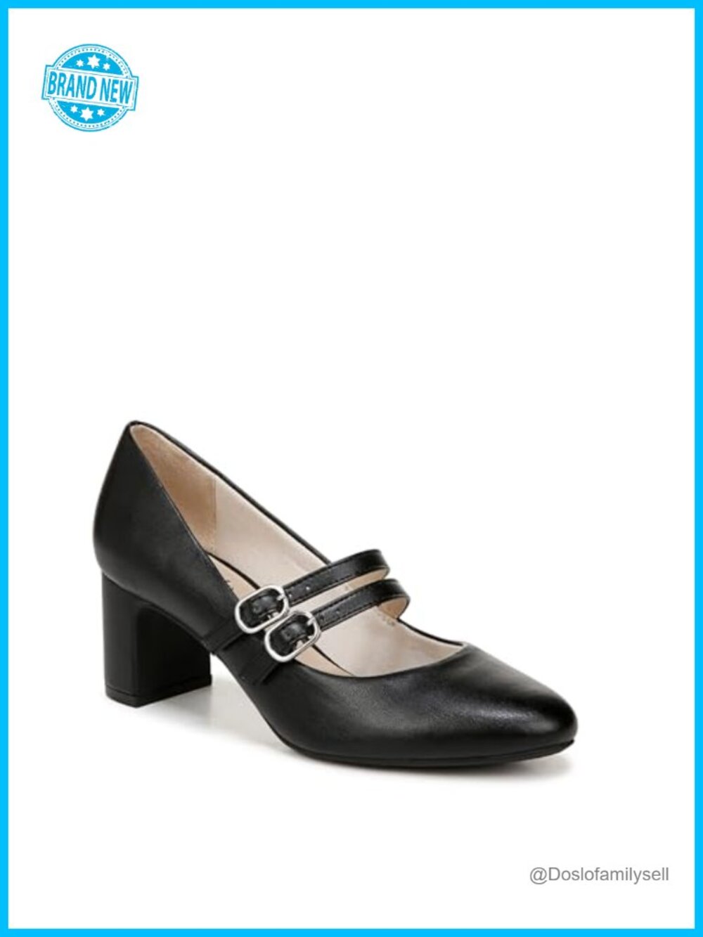Mary Jane Block Heel Pump Adjustable Buckle Round Toe Casual